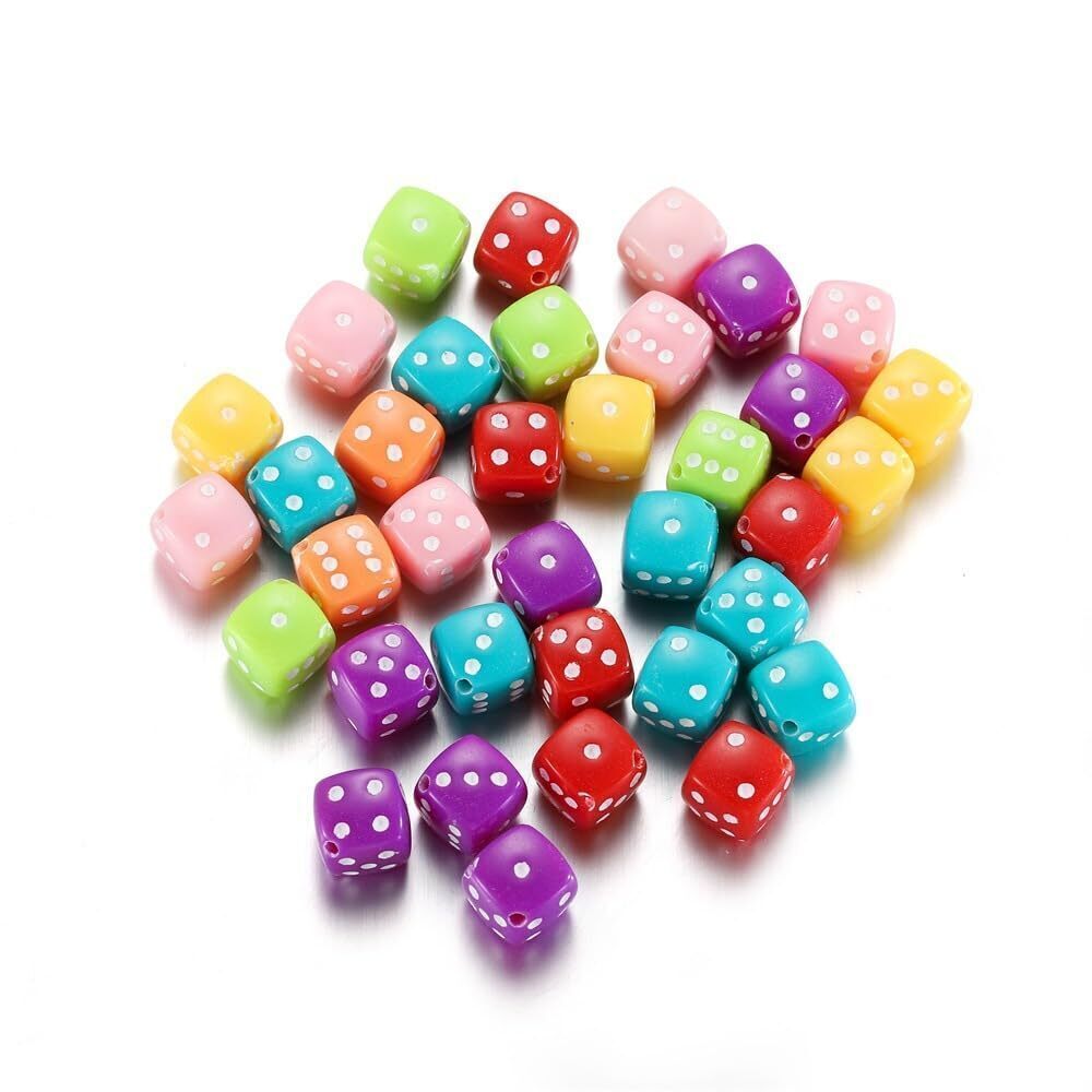 2069 600 Pcs 0.315 Inch Acrylic Colored Dice Beads 6 Sided Dices